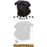Pug Black List Stationery Notepad