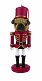 Pug Fawn Dog Toy Soldier Nutcracker Christmas Ornament