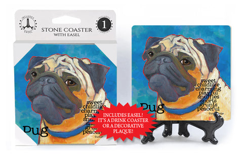 Pug Fawn Dog Ursula Dodge Drink Coaster
