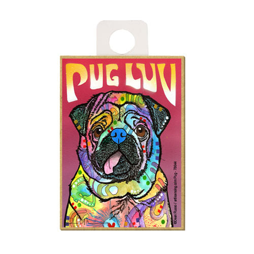 Pug Love Dean Russo Wood Dog Magnet