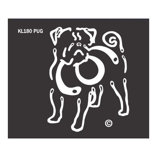 K Line Pug Dog Car Window Decal Tattoo