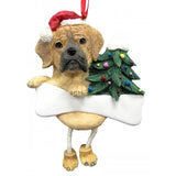 Dangling Leg Puggle Dog Christmas Ornament