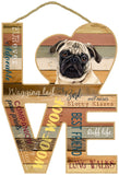 Pug Assorted Love Sign