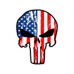 Punisher US American Flag Vinyl Car Sticker