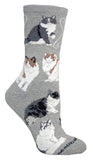 Ragamuffin Cat Dog Breed Novelty Socks Gray