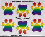 6 Mini Paws Rainbow LGBT Dog Paw Magnet