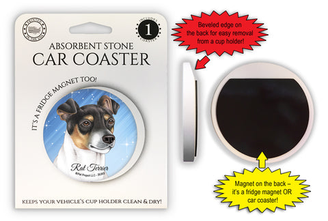 Rat Terrier Magnetic Car Coaster