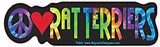 Peace Love Rat Terrier Yippie Hippie Dog Car Sticker