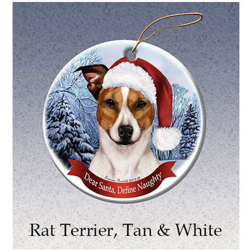 Rat Terrier Tan Howliday Dog Christmas Ornament