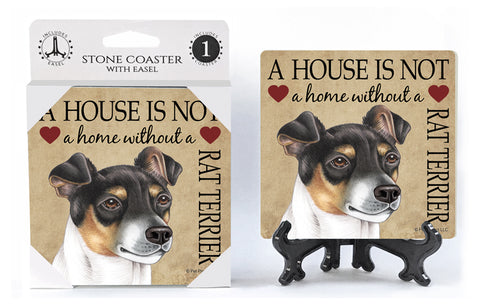Rat Terrier A House Is Not A Home Stone Drink Coaster