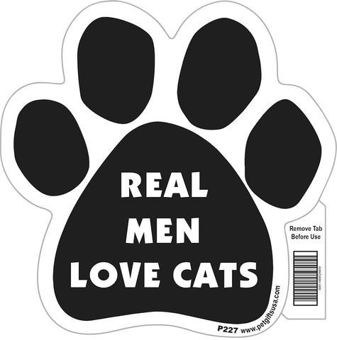 Real Men Love Cats Paw Magnet