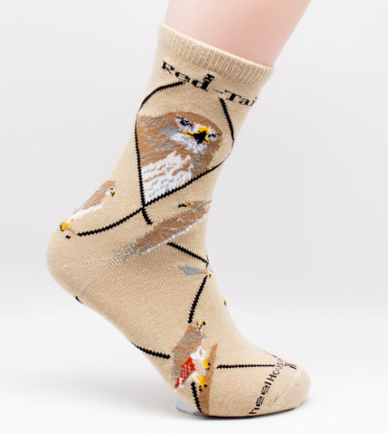 Red Tailed Hawk Bird Novelty Socks Khaki