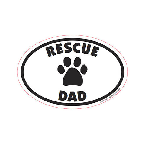 Rescue Dad Euro Style Oval Dog Magnet