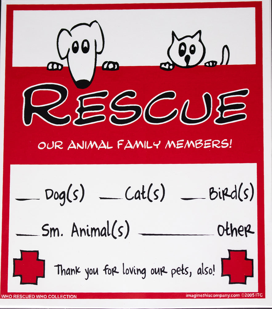 Rescue Our Family Members Emergency Services Alert Dog Window Decal