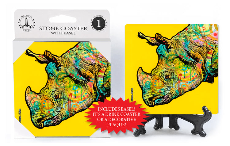 Rhinoceros Rhino Dean Russo Drink Coaster