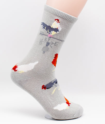 Rooster Chicken Bird Dog Breed Novelty Socks