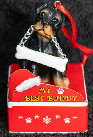 Rottweiler Statue Best Buddy Christmas Ornament