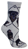 Rottweiler Dog Breed Novelty Socks Gray