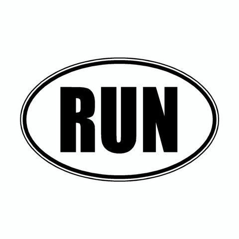 Run White Marathon Vinyl Car Decal