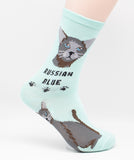 Russian Blue Socks Cat Breed Foozy Novelty Socks