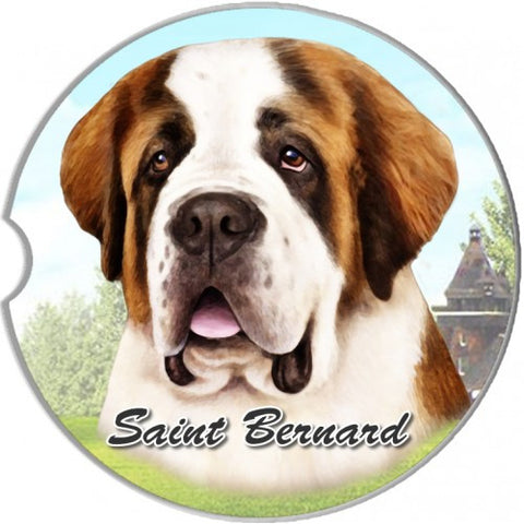 Saint Bernard Sandstone Absorbent Dog Breed Car Coaster