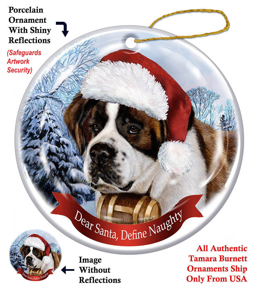 Saint Bernard Howliday Dog Christmas Ornament