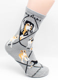 Saluki Dog Breed Novelty Socks Gray