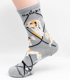 Saluki Dog Breed Novelty Socks Gray