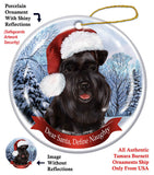 Schnauzer Black Uncropped Howliday Dog Christmas Ornament