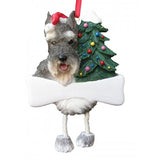 Dangling Leg Schnauzer Cropped Dog Christmas Ornament