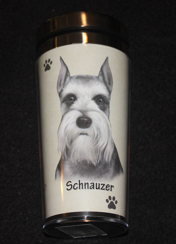 Schnauzer Uncropped Stainless Steel Travel Tumbler