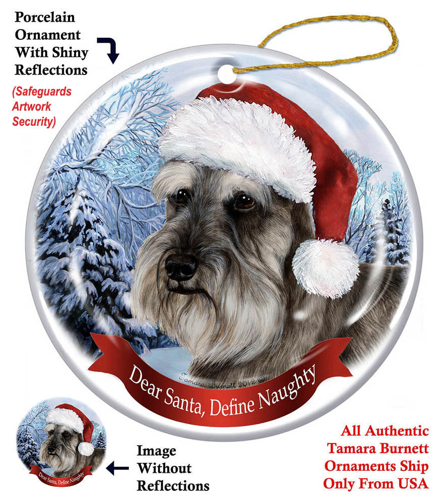 Schnauzer Uncropped Howliday Dog Christmas Ornament