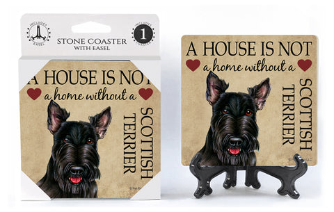 Scottish Terrier A House Is Not A Home Stone Drink Coaster