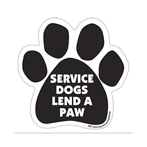 Service Dogs Lend A Paw Dog Paw Magnet