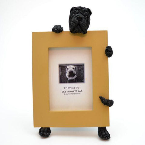 Shar Pei Black Dog Picture Frame Holder