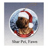 Shar Pei Fawn Howliday Dog Christmas Ornament