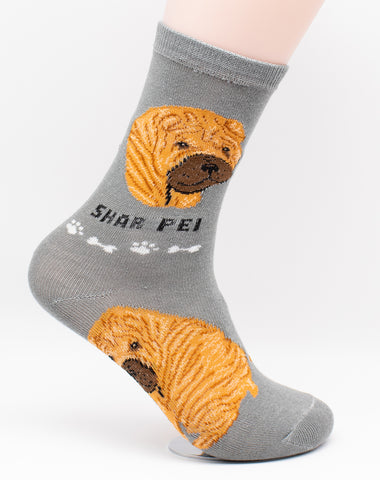 Shar Pei Socks Dog Breed Foozy Novelty Socks