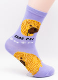 Shar Pei Socks Dog Breed Foozy Novelty Socks