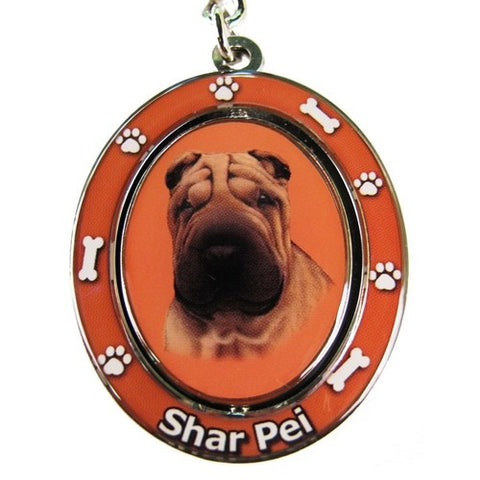 Shar Pei Dog Spinning Keychain