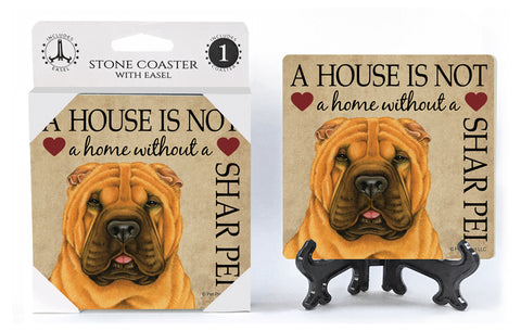 Shar Pei A House Is Not A Home Stone Drink Coaster