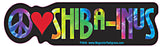 Peace Love Shiba Inu Yippie Hippie Dog Car Sticker