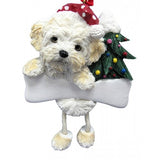 Dangling Leg Shih Poo Dog Christmas Ornament