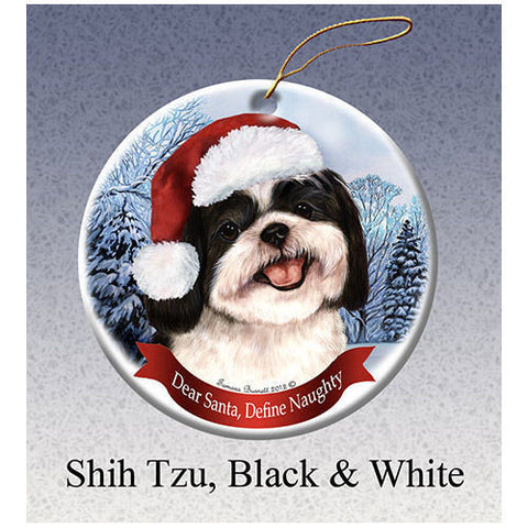 Shih Tzu Black Howliday Dog Christmas Ornament