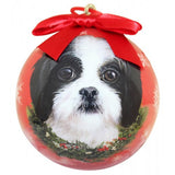 Shih Tzu Black Puppy Shatterproof Dog Breed Christmas Ornament