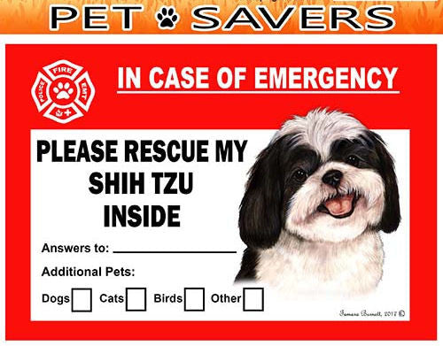Shih Tzu Dog Emergency Window Cling