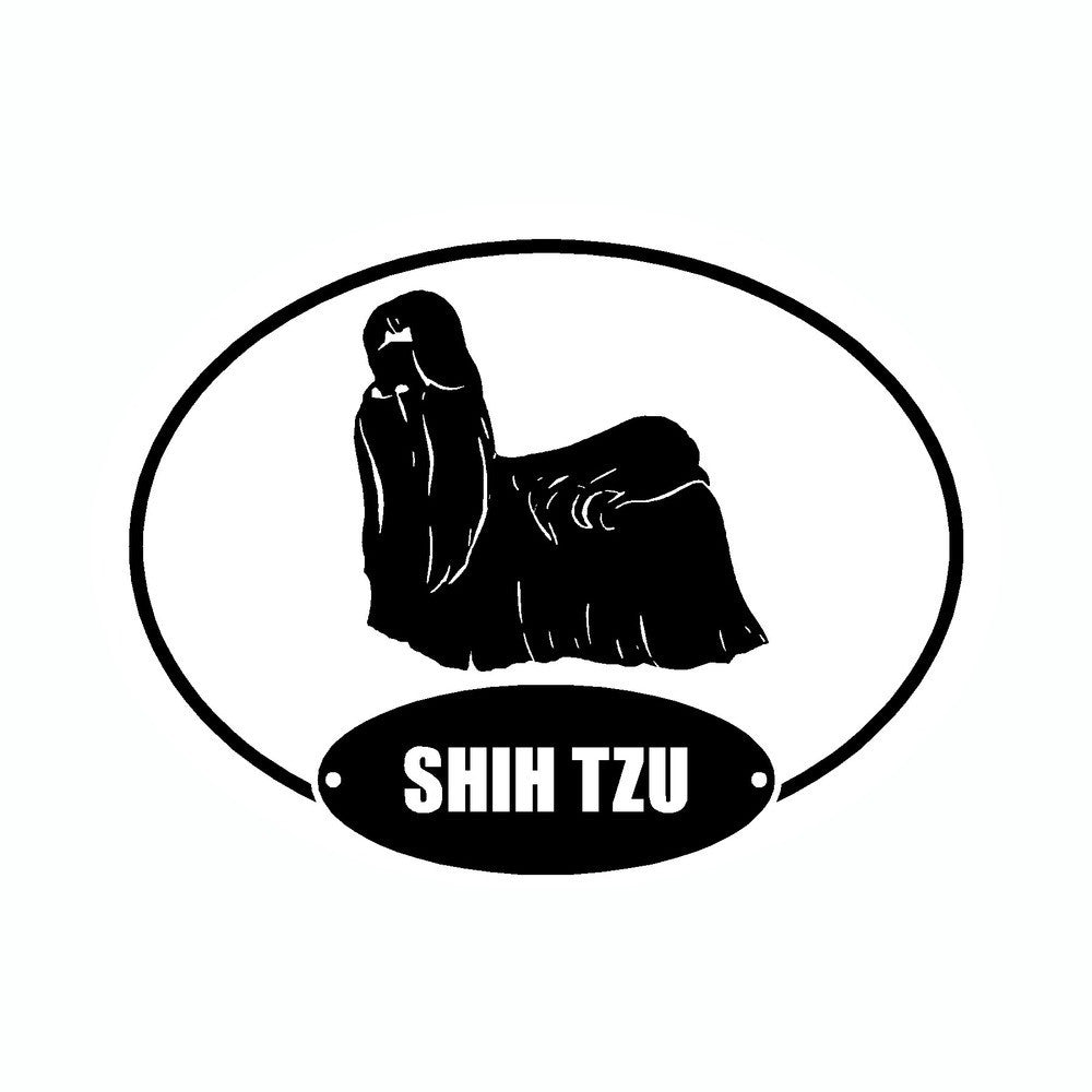 Shih Tzu Euro Vinyl Dog Car Sticker