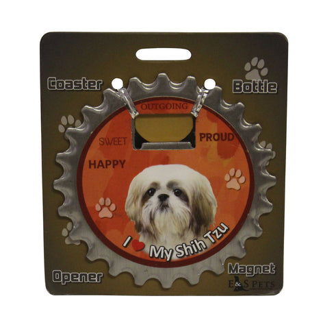 Shih Tzu Tan Puppy Dog Bottle Ninja Stainless Steel Opener Magnet