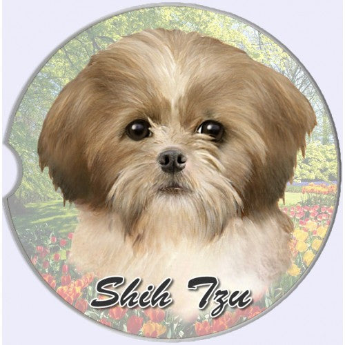 Shih Tzu Tan Puppy Sandstone Absorbent Dog Breed Car Coaster