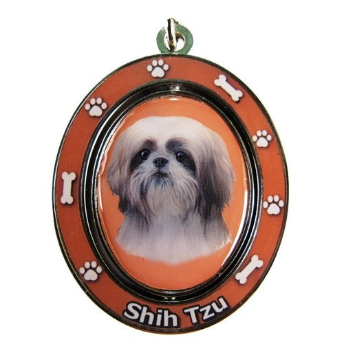 Shih Tzu Tan Puppy Dog Spinning Keychain