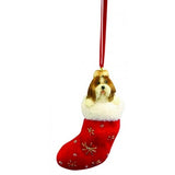 Santa's Little Pals Shih Tzu Tan Dog Christmas Ornament